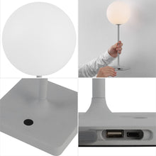Load image into Gallery viewer, Set of Two 18" Gray USB Table Lamps LED
