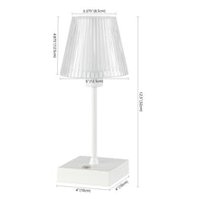 Load image into Gallery viewer, 13" White USB Table Lamp With Empire Shade
