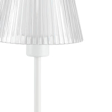 Load image into Gallery viewer, 13" White USB Table Lamp With Empire Shade
