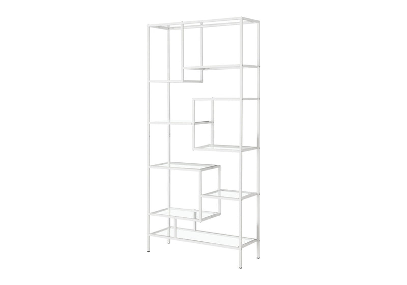 Nine Tier Etagere Bookcase - White / Clear