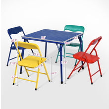 Load image into Gallery viewer, Blue PVC Veneer and Steel Square Furniture Set

