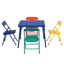 Load image into Gallery viewer, Blue PVC Veneer and Steel Square Furniture Set
