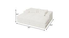 Load image into Gallery viewer, 79" White Corduroy Sleeper Sofa
