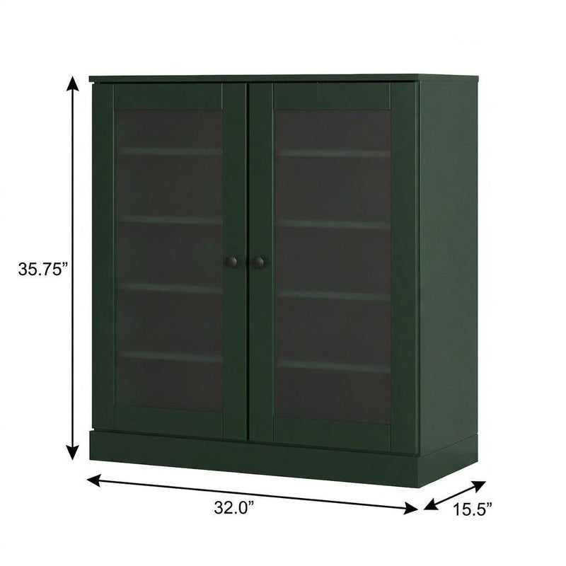 Twenty Pair Solid Woodshoe Storage Cabinet (752378) - Green