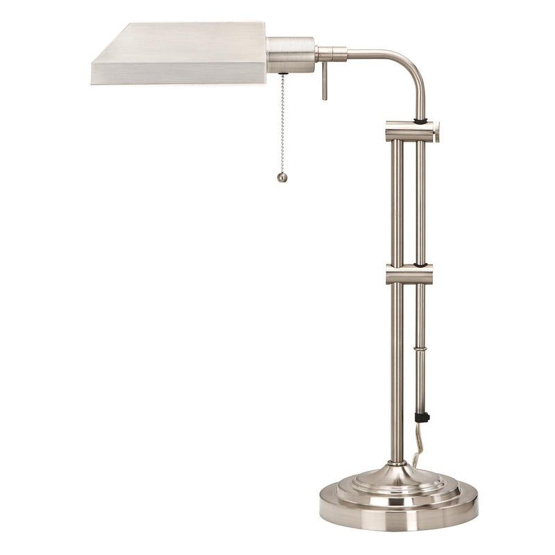 Metal Adjustable Table Lamp With Nickel Rectangular Shade - Nickel