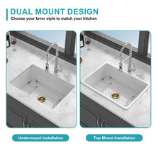 Load image into Gallery viewer, Undermount Single Bowl Ceramic Kitchen Sink, Dual Mount
