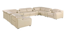 Load image into Gallery viewer, Italian Leather Power Reclining U Shaped Twelve Piece Corner Sectional With Console - Beige
