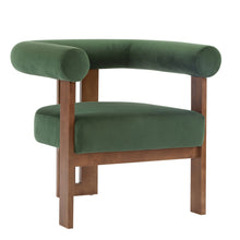 Load image into Gallery viewer, Modern Upholstered Round Arm Accent Chair With Velvet Upholstery
