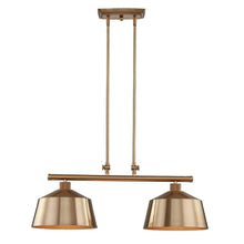 Load image into Gallery viewer, Kitchen Island Two Light Metal Dimmable Chandelier With Shades - Gold
