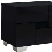 Load image into Gallery viewer, Two Drawers Metal Mirrored Nightstand - Black
