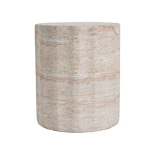 Load image into Gallery viewer, Elegant Indoor / Outdoor Lightweight Concrete Side Table With Travertine - Beige
