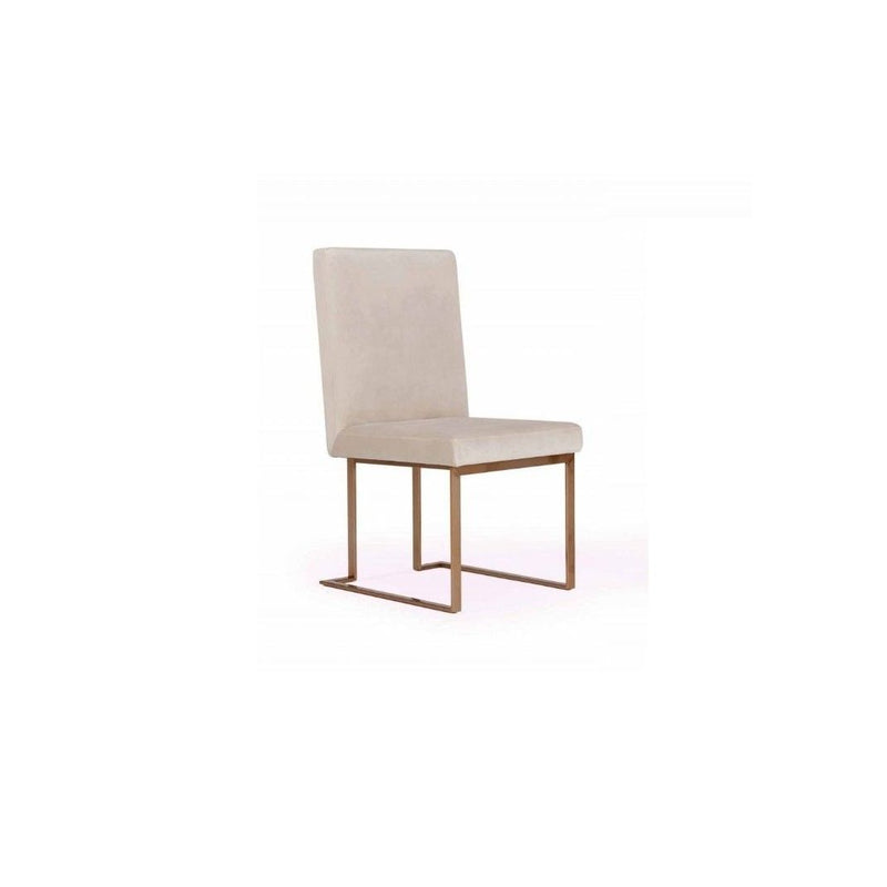 Upholstered Velvet Dining Side Chairs (Set of 2) - Beige