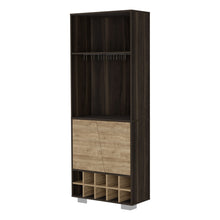 Load image into Gallery viewer, Corner Bar Cabinet With Multiple Shelves - Dark Brown
