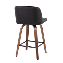Load image into Gallery viewer, Toriano - Mid Century Modern Fixed Height Counter Stool &amp; Square Footrest (Set of 2)
