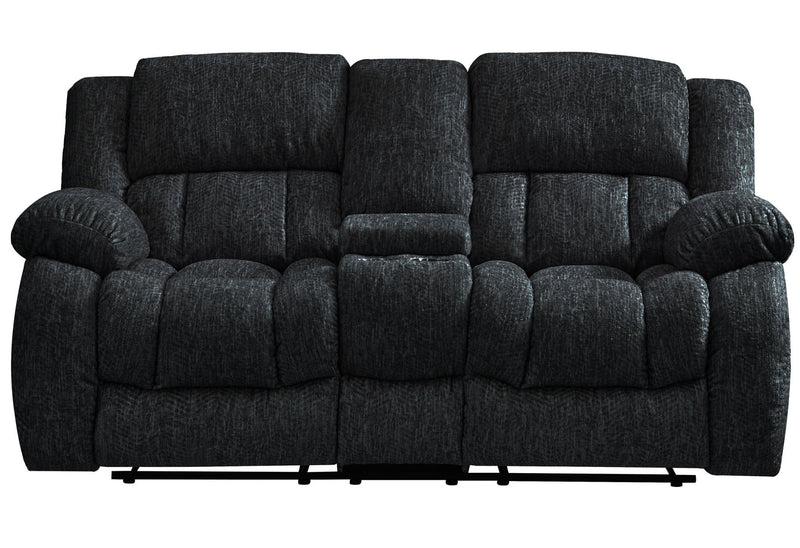 Manual Reclining Loveseat With Storage - Black