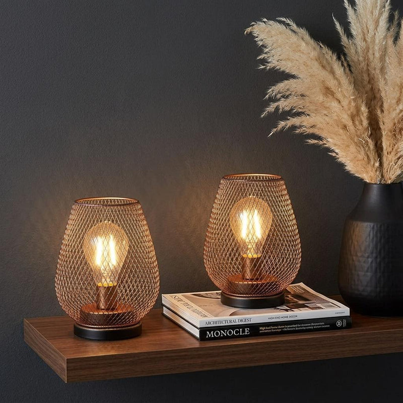 Pierced Novelty Desk Lamp With Novelty Shade (734234) - Brown