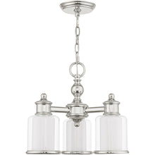 Load image into Gallery viewer, Three Light Metal Dimmable Chandelier With Shades - Nickel / Clear / Opal
