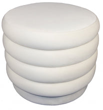 Load image into Gallery viewer, Velvet Tufted Round Cocktail Ottoman - White
