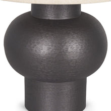 Load image into Gallery viewer, 26" Metal Round Bedside Lamp With Beige Bell Shade - Black
