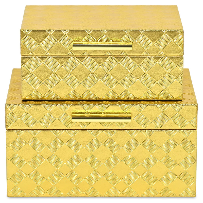 Hand Painted Decorative Keepsake Box - Gold
