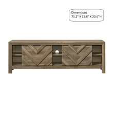 Load image into Gallery viewer, Chevron Patterned Living Room TV Stand - Light Brown
