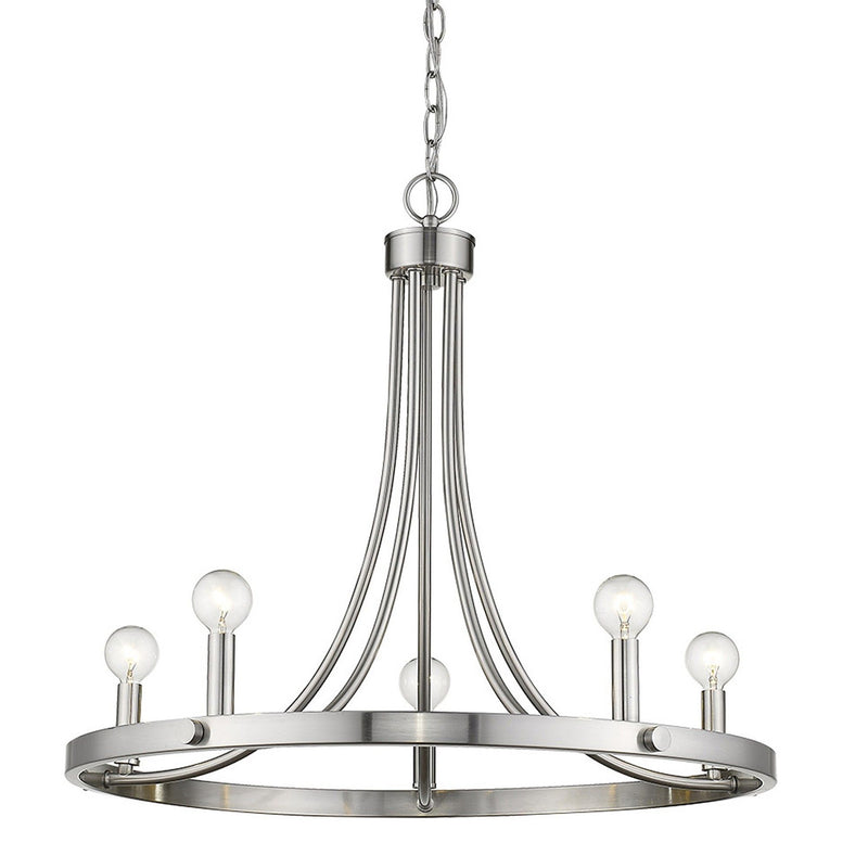 Candle Style Five Light Dimmable Chandelier - Silver