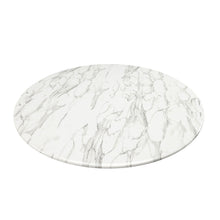 Load image into Gallery viewer, 32" Marble And Metal Dining Table - Black
