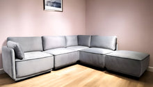 Load image into Gallery viewer, Modern Sectional Sofa With Ottoman - Light Gray
