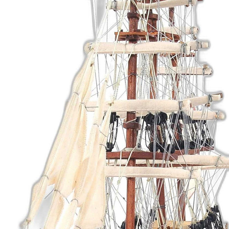 Hand Painted Cutty Sark Model Boat Tabletop Sculpture - Brown