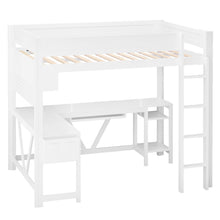 Load image into Gallery viewer, Gaming Loft Bed With Desk, Storage Shelves, LED And Charging Station
