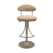 Load image into Gallery viewer, Velvet And Metal Low Back Adjustable Height Bar Chair - Brown And Silver
