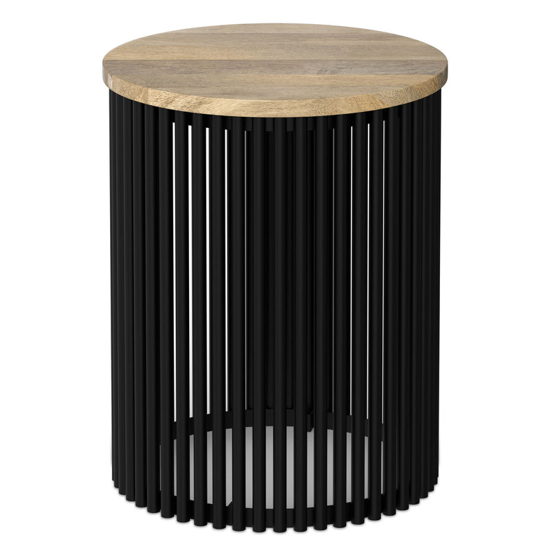 25" Metal Round End Table - Black