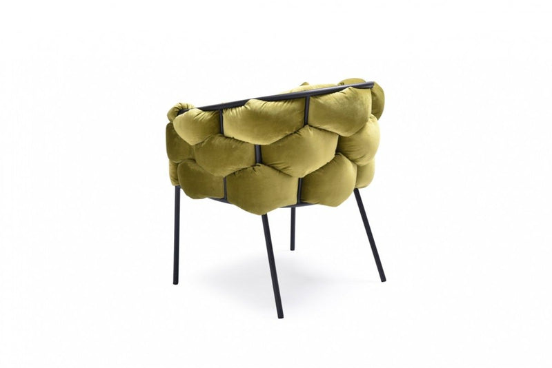 Upholstered Fabric Dining Arm Chair - Green