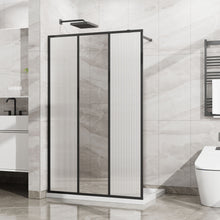 Load image into Gallery viewer, Shower Door With Center Mirror And Fluted Panels

