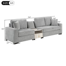 Load image into Gallery viewer, Modular Sofa Couch With Storage Armrest And Center Console
