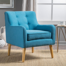 Load image into Gallery viewer, Modern Arm Chair With Tufted Back And Wooden Legs
