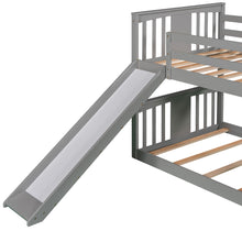 Load image into Gallery viewer, Twin Over Twin Bunk Bed with Slide and Ladder, Gray (Old SKU：LP000108AAE)
