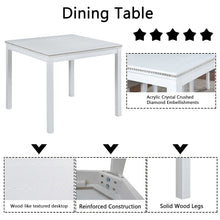 Load image into Gallery viewer, Dining Table Set With Crystal Decoration And Upholstered Chairs
