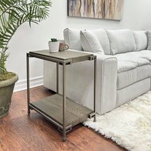 Load image into Gallery viewer, Corbeta - 3 Piece Metal Frame Wood Living Room Coffee Table And 2 Chairside Tables Set, Aged Graphite - Brown
