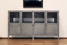 Load image into Gallery viewer, 61" Metal Enclosed Storage TV Stand - Gray
