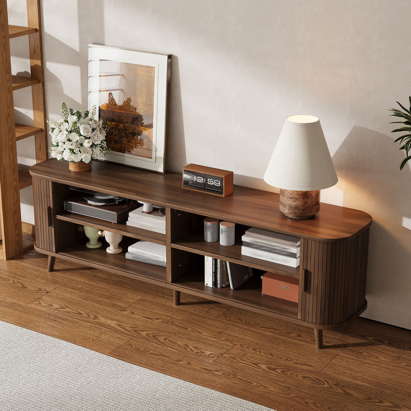 70" TV Stand, Media Center With Ample Storage - Dark Brown
