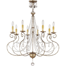 Load image into Gallery viewer, 33" Eight Light Metal Dimmable Chandelier With Shades - Bronze
