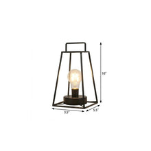 Load image into Gallery viewer, 10" Black Metal Geometric Battery Operated Desk Lamp With Novelty Shade
