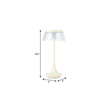 Load image into Gallery viewer, 11" White Geometric Modern Industrial Battery Operated Desk Lamp
