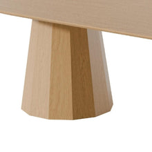 Load image into Gallery viewer, 86" Natural Wood Double Pedestal Base Oval Dining Table
