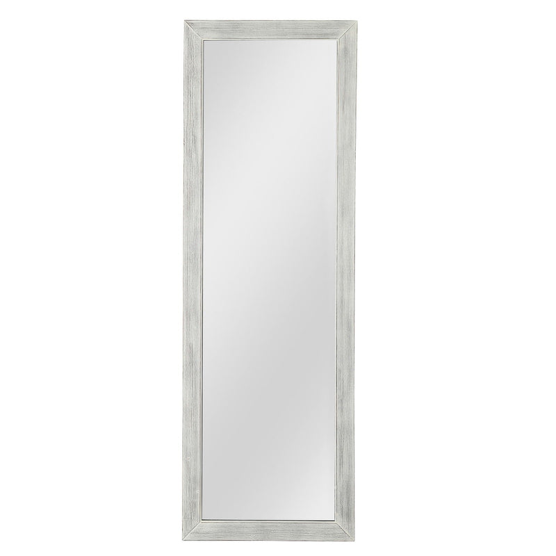 Brushed Wooden Mirror - White