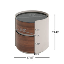 Load image into Gallery viewer, Italian Retro Double Storage Round Side Table - Gray Brown
