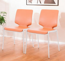 Load image into Gallery viewer, Faux Leather Dining Side Chairs (Set of 2) - Orange
