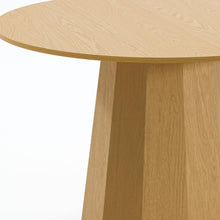 Load image into Gallery viewer, 46" Oak Wood Pedestal Base Straight Edge Round Top Dining Table
