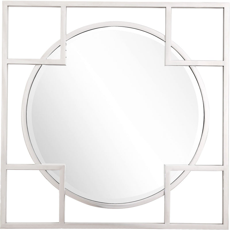 33" Square Metal Framed Accent Mirror - Silver